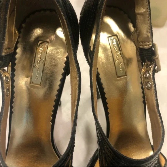 Report Signature black patent peep toe sandals, elegant!  Size 8.5. - Picture 7 of 16